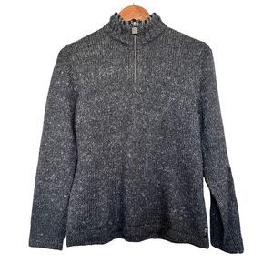 Woolrich Women’s Sz M 1/2 ZIP Charcoal Heathered Sweater